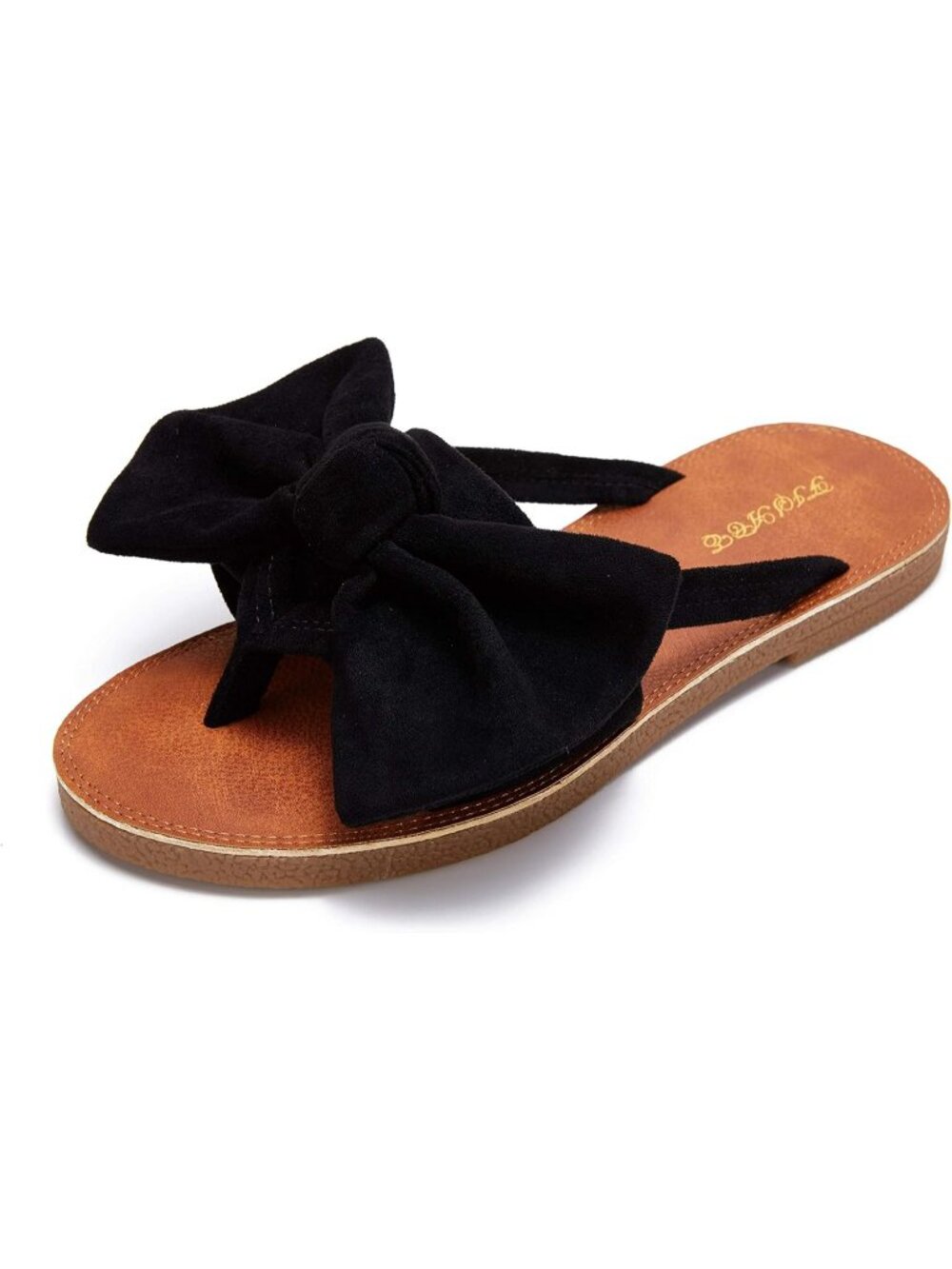 Women's Black Summer Flip Flops Ring Toe Strappy Slip On Gladiator Flat Sandals